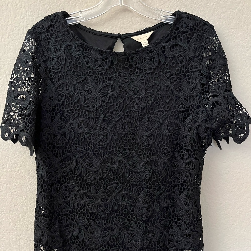 ADIVA Short Sleeve Black Lace Top